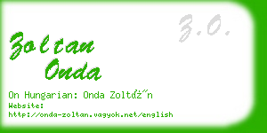 zoltan onda business card